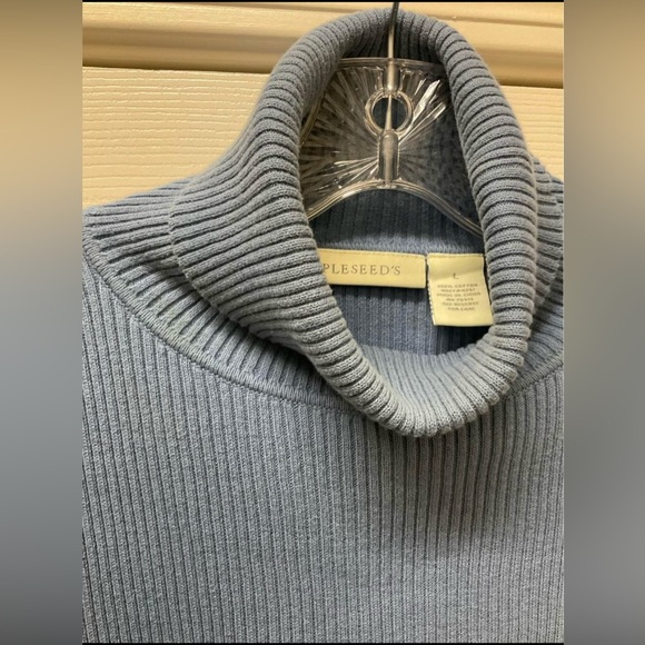 Appleseed’s Women’s Ribbed Turtleneck Sweater | Dusty Blue | Size Large - Picture 4 of 9